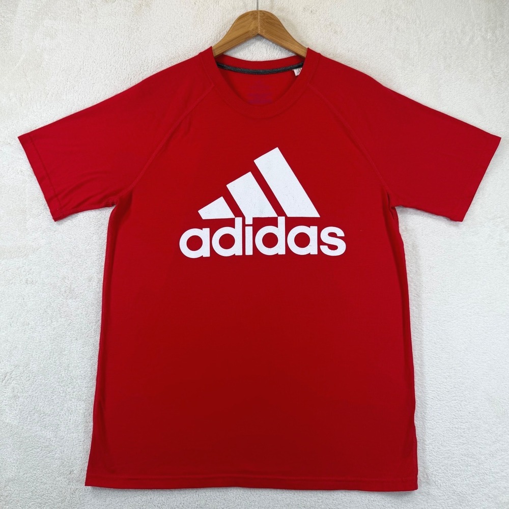 Adidas Ultimate Tee Mens Large Red Short Sleeve Graphic Training Shirt B405